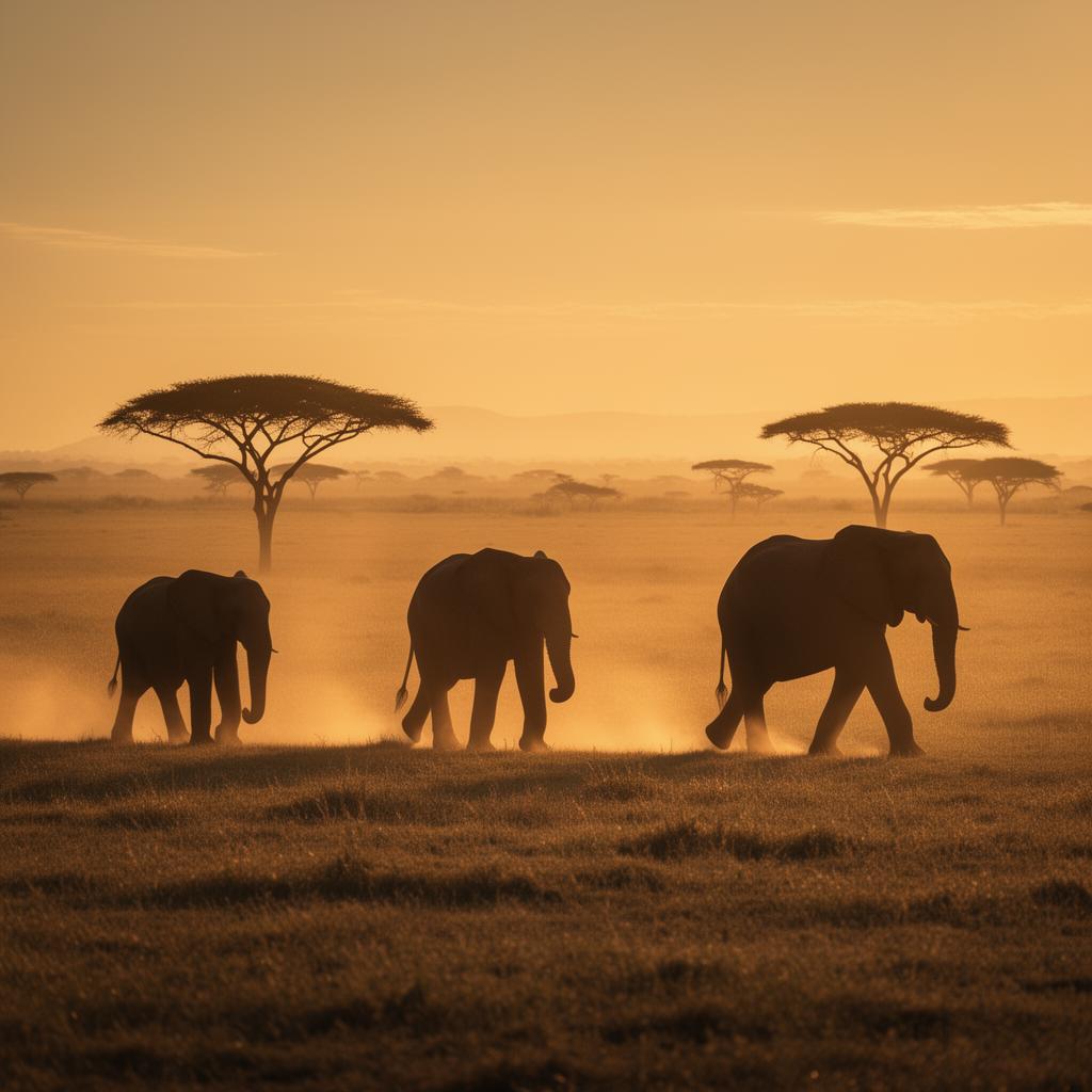 Elephants on the savanna